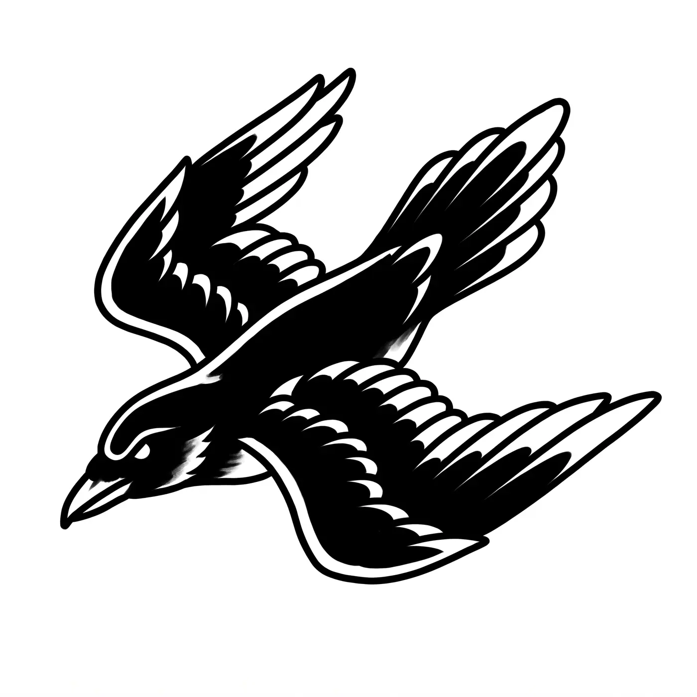 Traditional Crow In Flight