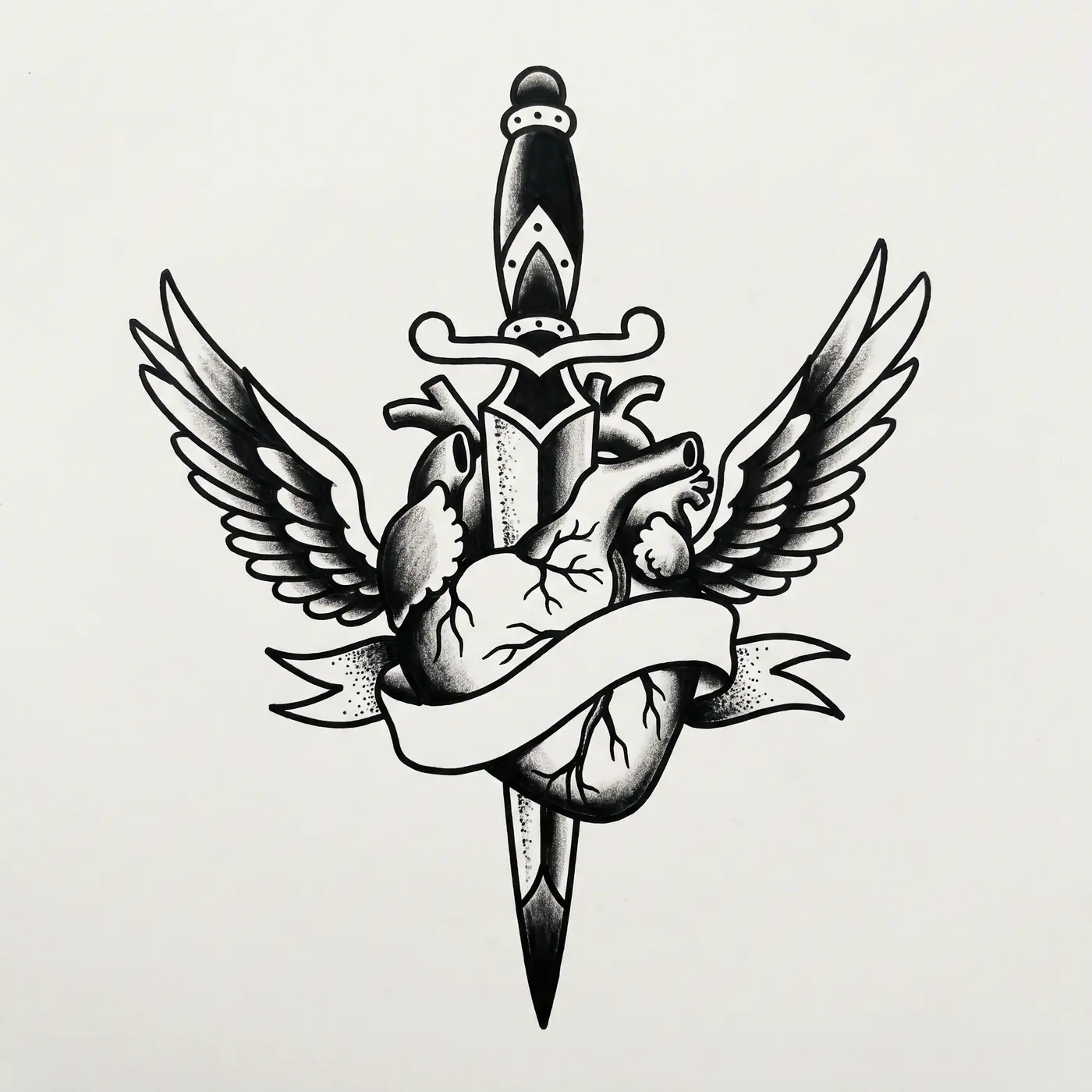 Traditional Dagger Through Heart