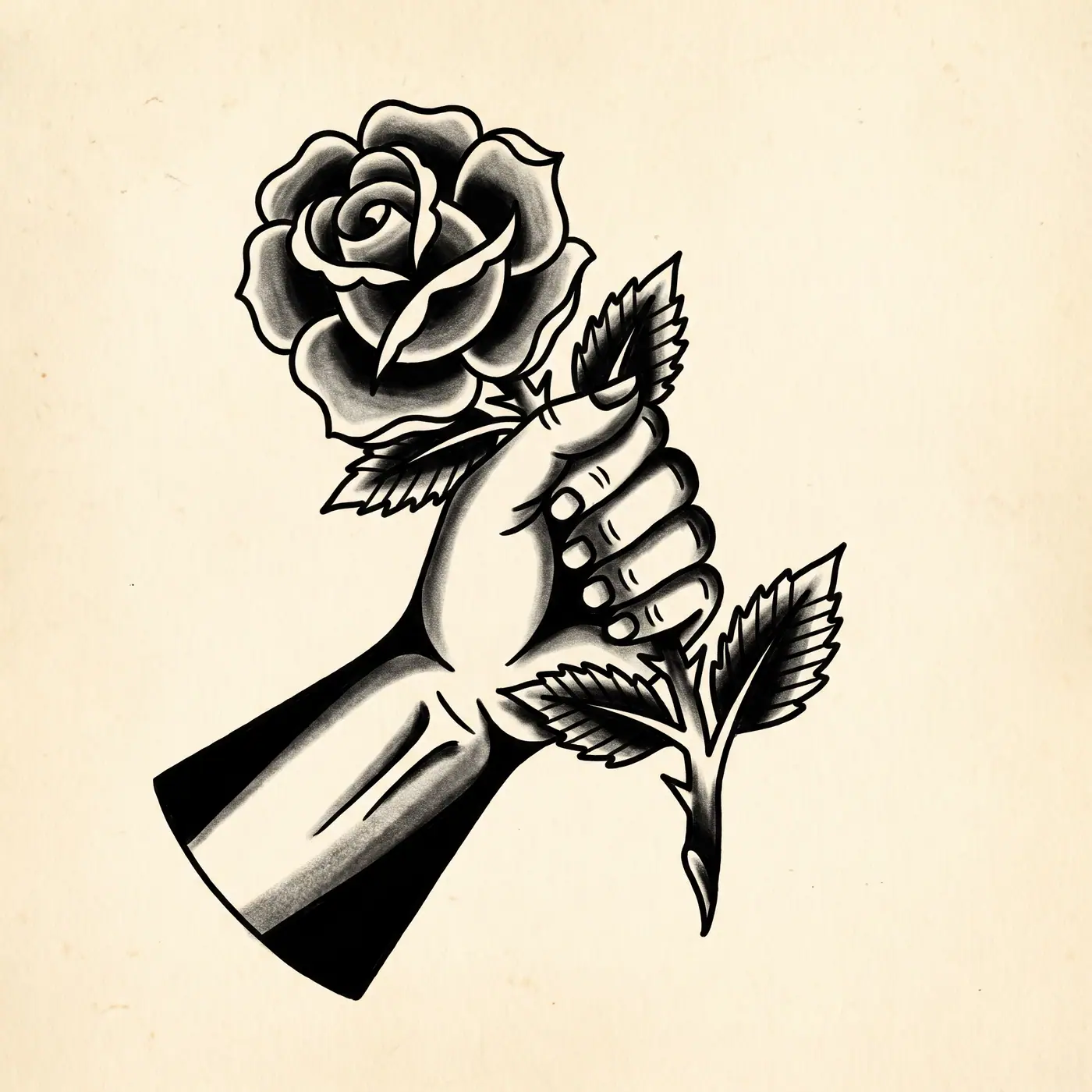 Traditional Hand With Rose