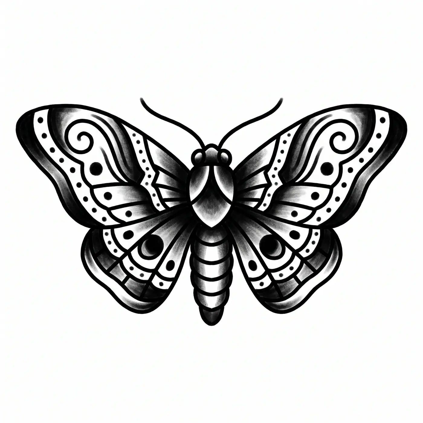 Traditional Moth With Pattern