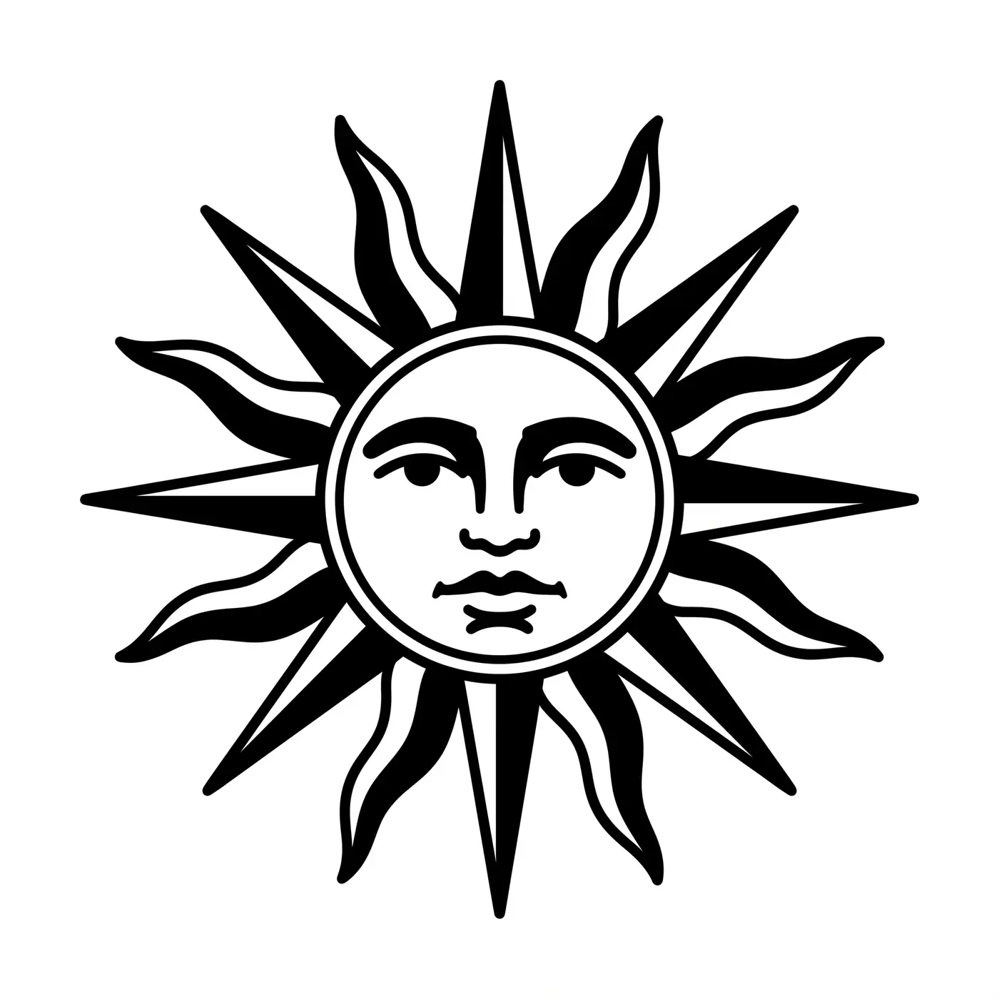 Traditional Sun With Rays