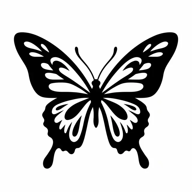Blackwork Butterfly Symmetrical