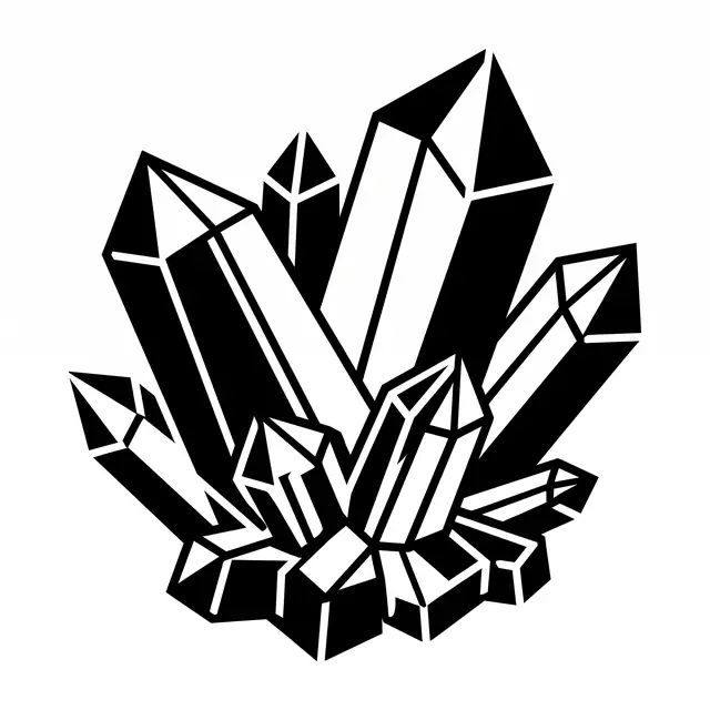 Blackwork Crystal Cluster