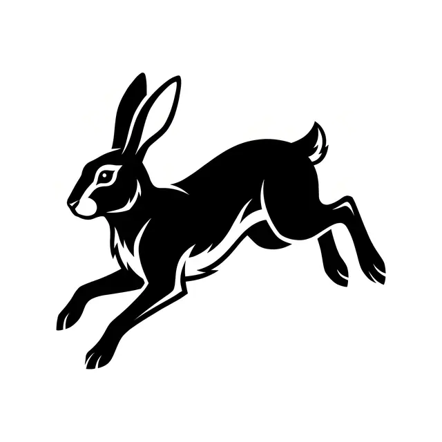 Blackwork Leaping Hare