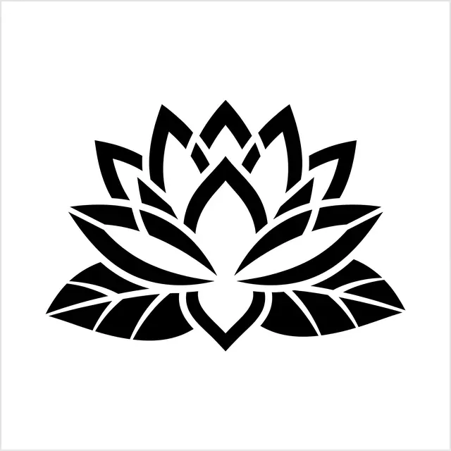 Blackwork Lotus Flower