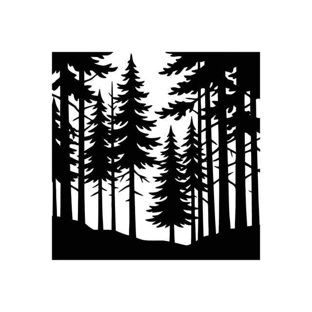 Blackwork Pine Forest