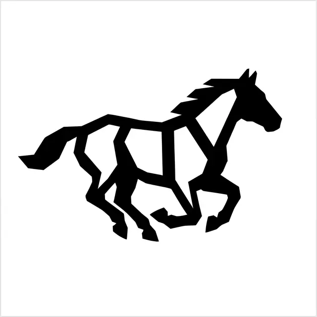 Blackwork Running Horse