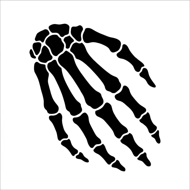 Blackwork Skeleton Hand