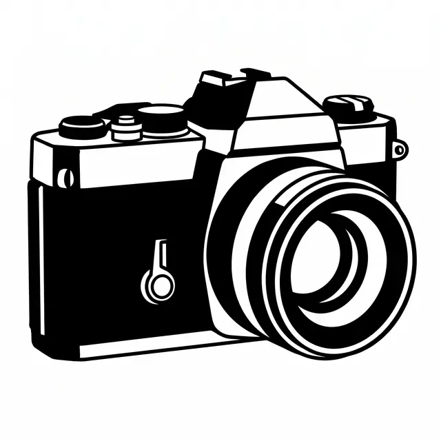 Blackwork Vintage Camera