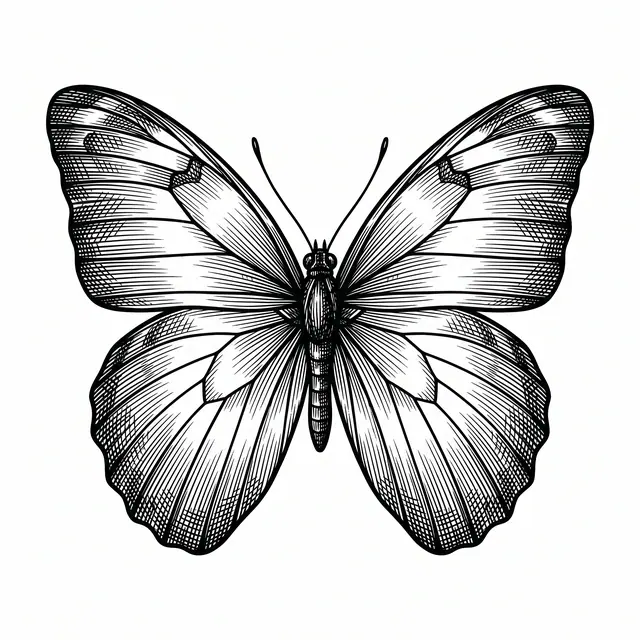 Botanical Butterfly Symmetrical