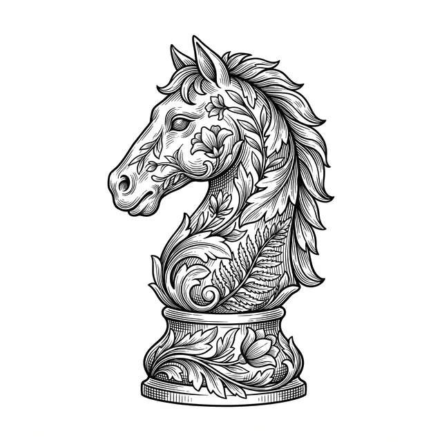 Botanical Chess Knight