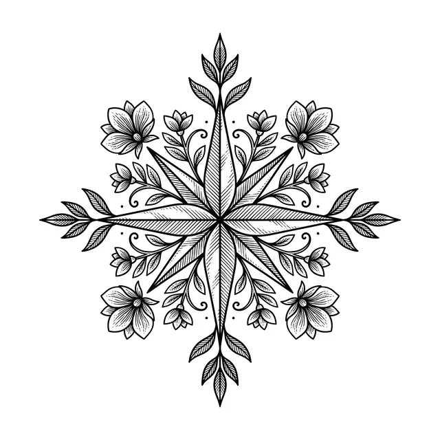 Botanical Compass Rose