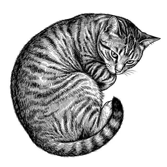 Botanical Curled Cat