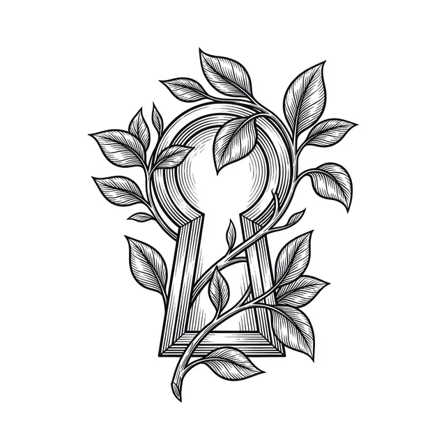 Botanical Keyhole With Vines
