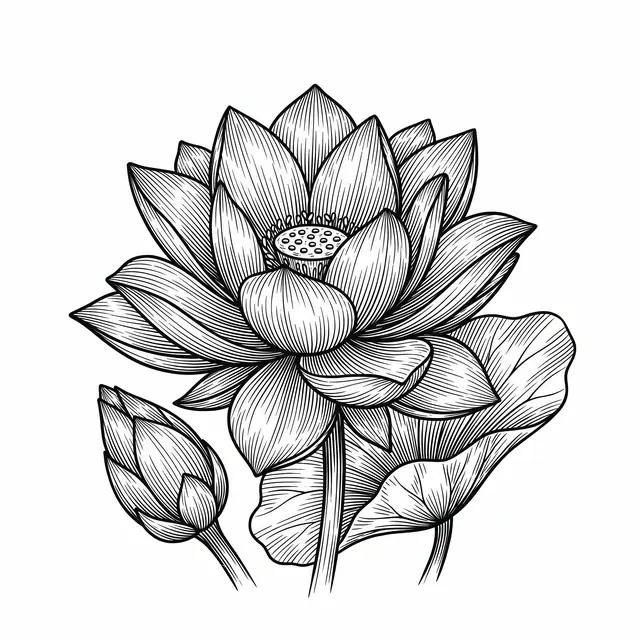 Botanical Lotus Flower