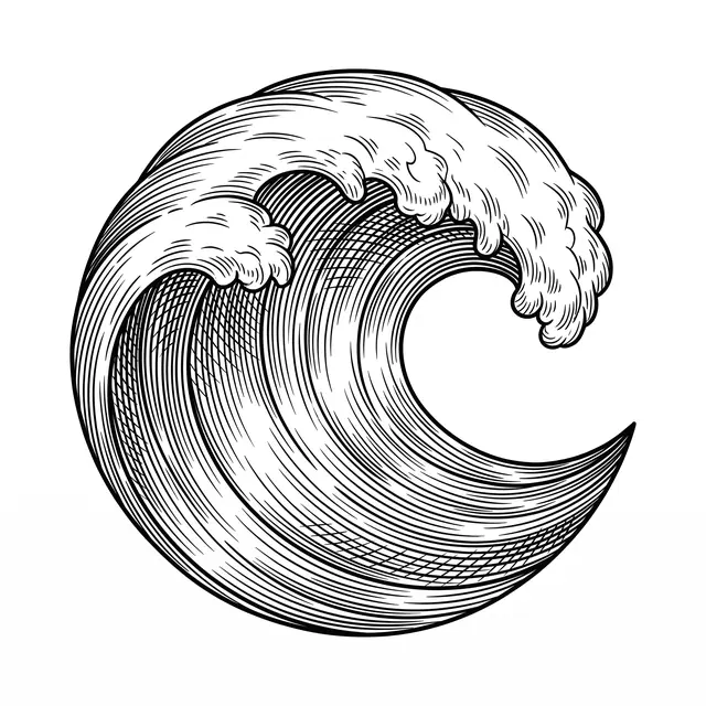 Botanical Ocean Wave