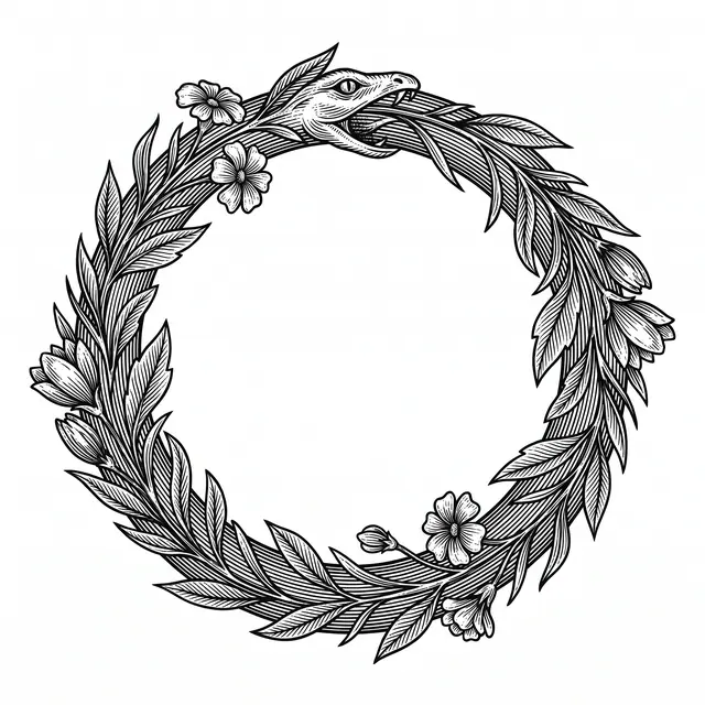 Botanical Ouroboros Ring