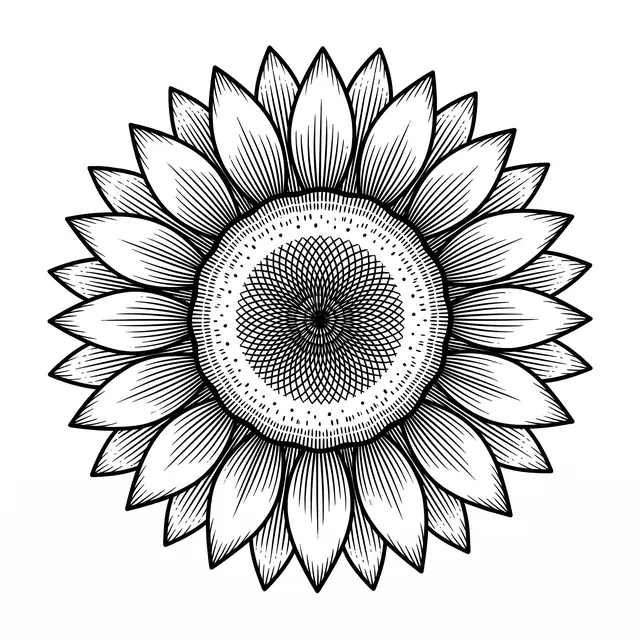 Botanical Sunflower Head