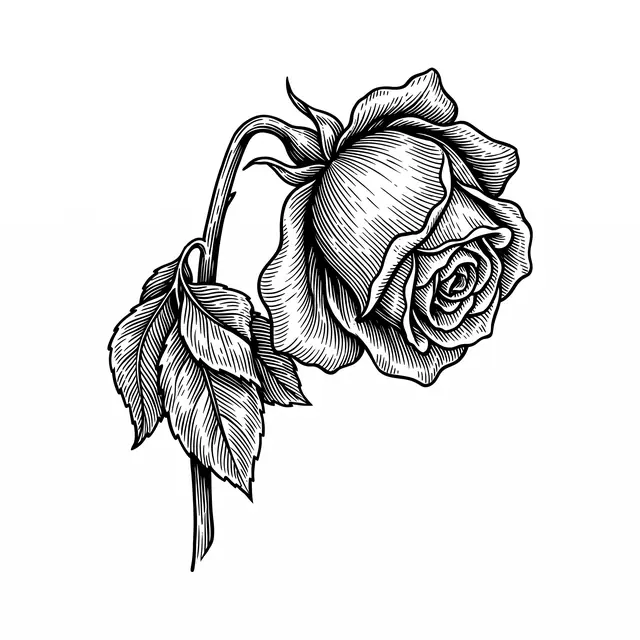 Botanical Wilting Rose