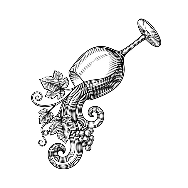 Botanical Wine Glass Spilling