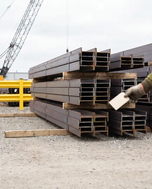 Crane Lifting Yard Stack