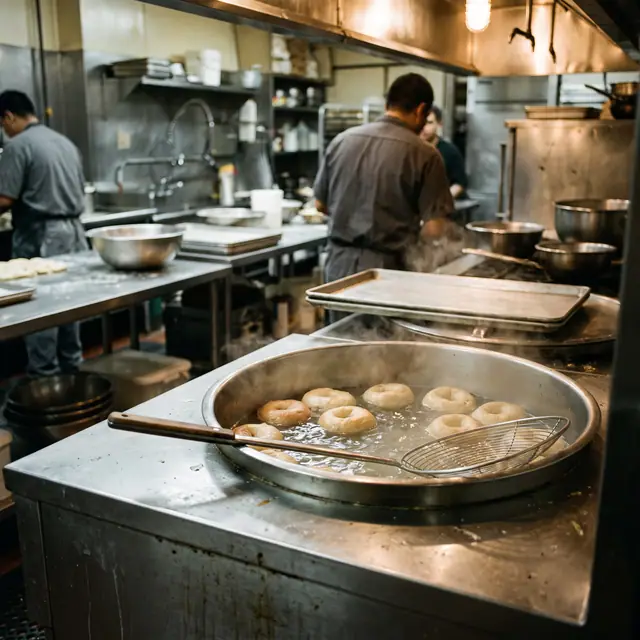 Boiling bagels kettle water steam skimmer bakery equipment