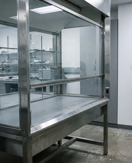 Lab fume hood safety compliance glassware science research