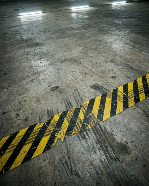 Yellow black hazard tape warehouse floor marking safety compliance