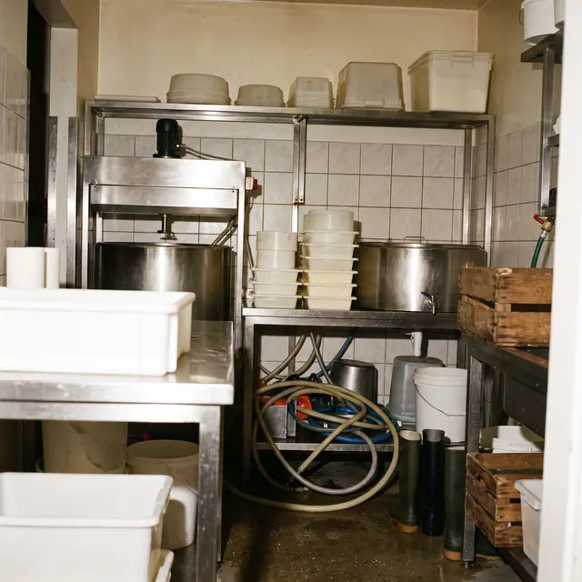 Dairy equipment cheese factory harsh flash snapshot noise