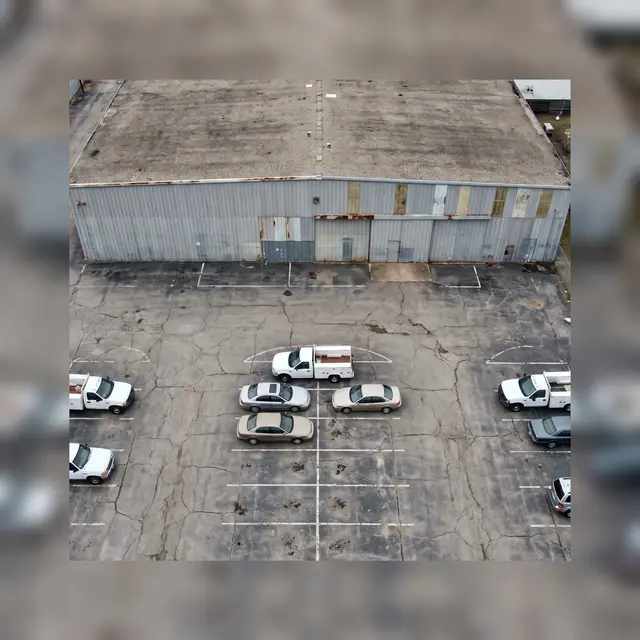 Warehouse parking lot aerial logistics distribution center