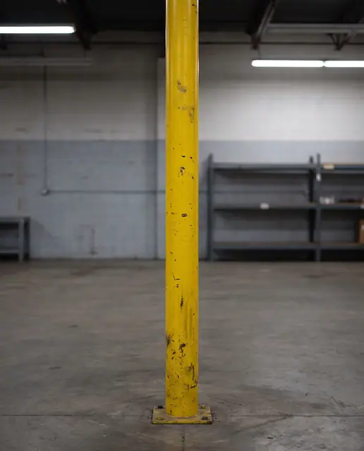 Yellow safety pole indoor compliance workplace safety