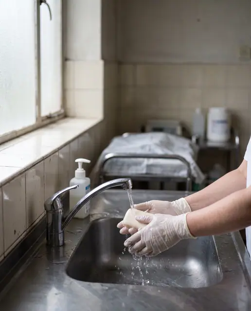 Doctor washing hands medical clinic hospital hygiene clean