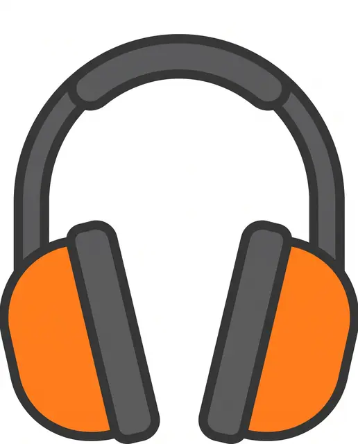 Flat vector ear defenders headset icon safety orange grey