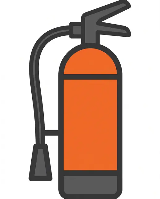 Fire extinguisher icon vector safety orange charcoal grey