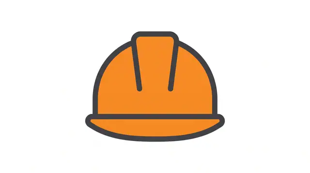 Hard hat safety helmet icon flat vector orange charcoal white
