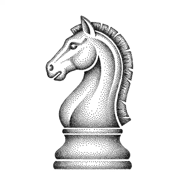 Dotwork Chess Knight