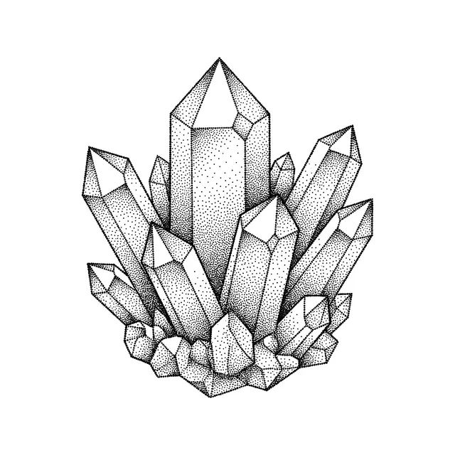 Dotwork Crystal Cluster