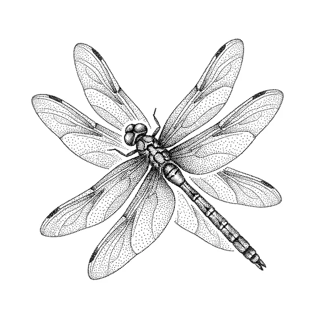 Dotwork Dragonfly