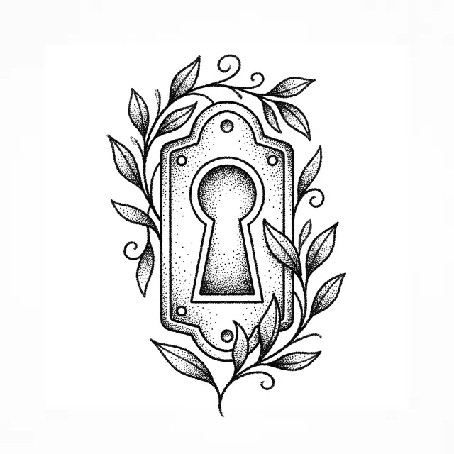 Dotwork Keyhole With Vines