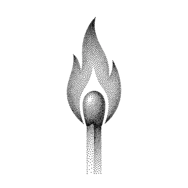 Dotwork Matchstick Burning