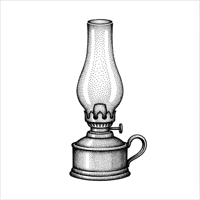 Dotwork Oil Lamp