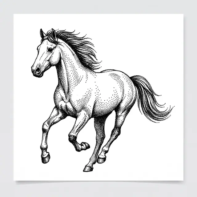 Dotwork Running Horse