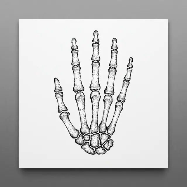 Dotwork Skeleton Hand
