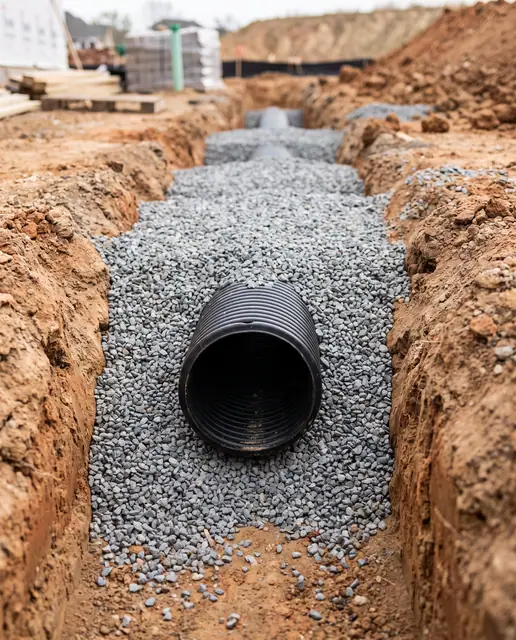 Excavation Site Pipe Bedding