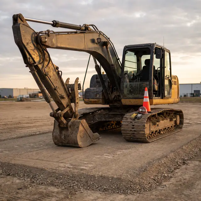 Excavation Site Tracked Machine