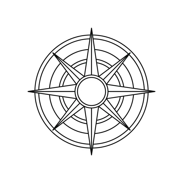 Fineline Compass Rose