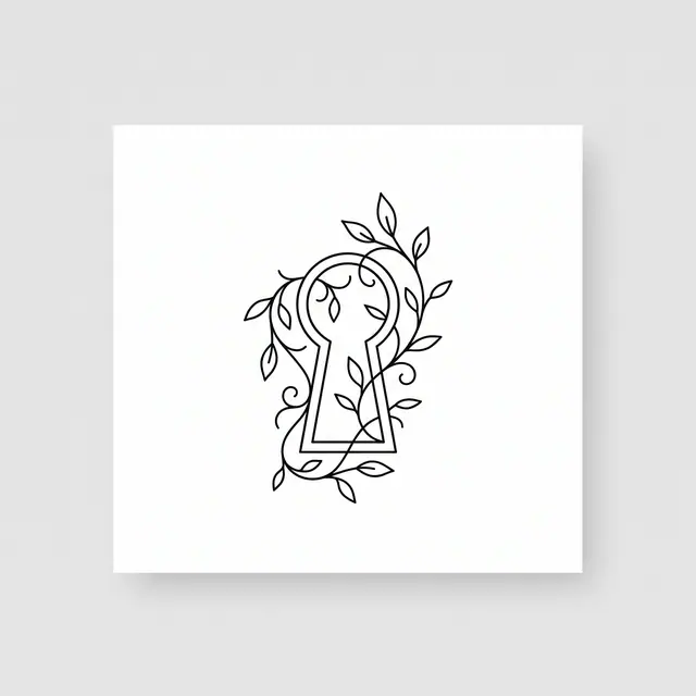 Fineline Keyhole With Vines