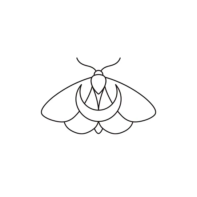 Fineline Moth With Moon