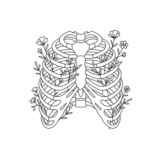 Fineline Rib Cage With Flowers