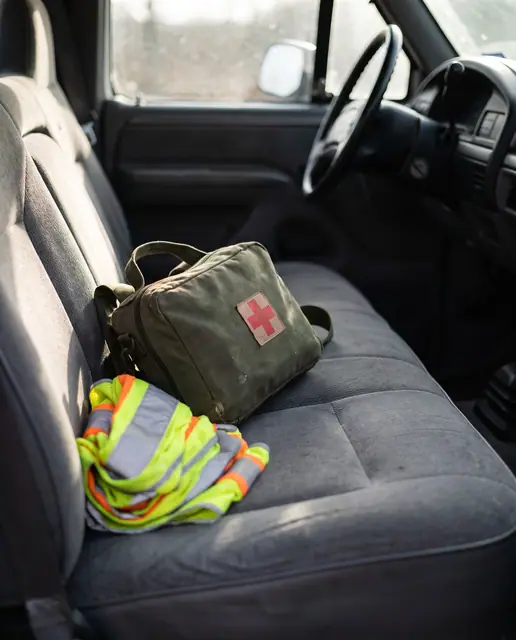 First aid kit grab bag vehicle seat emergency safety